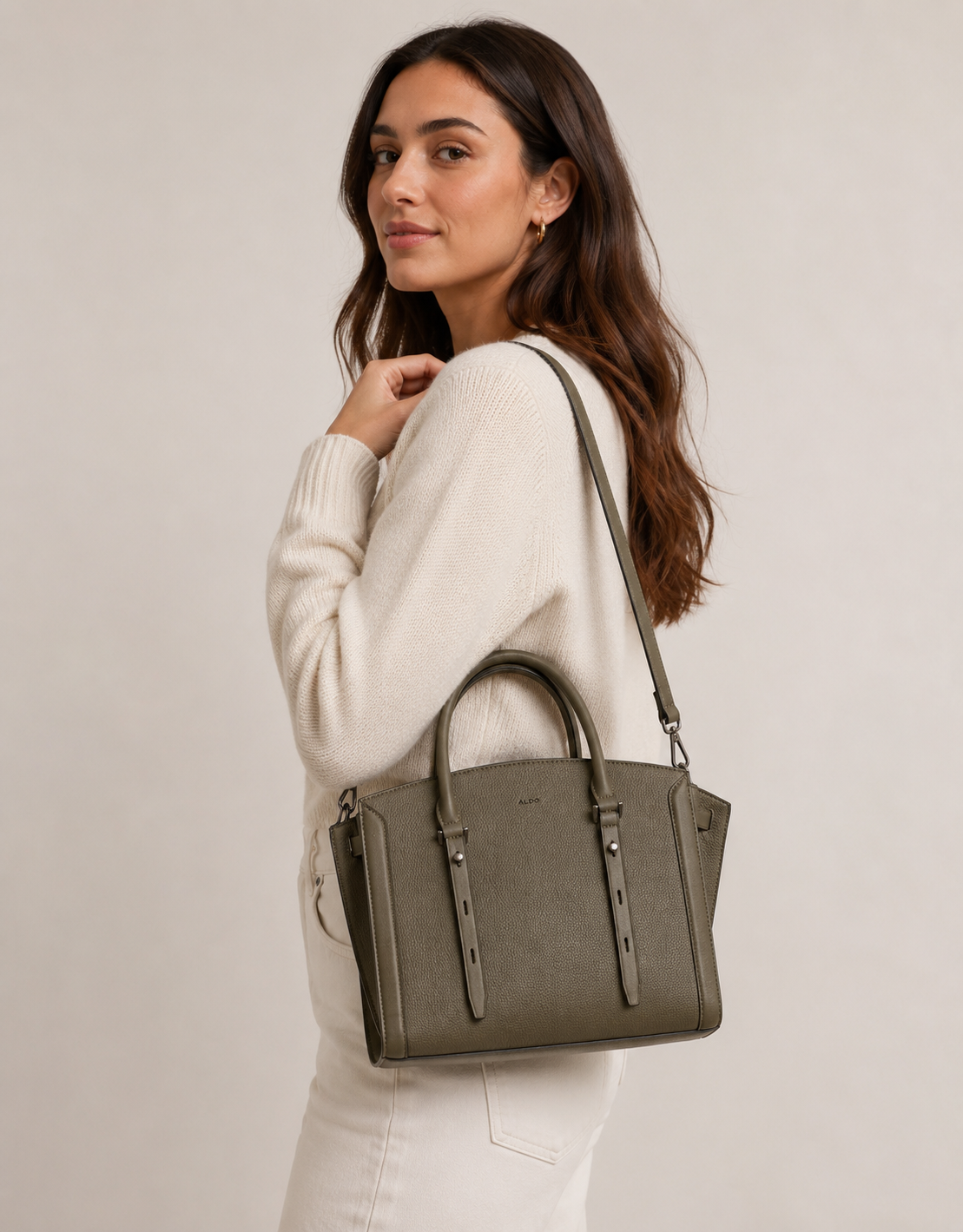 Aldo Khaki Tote Bag