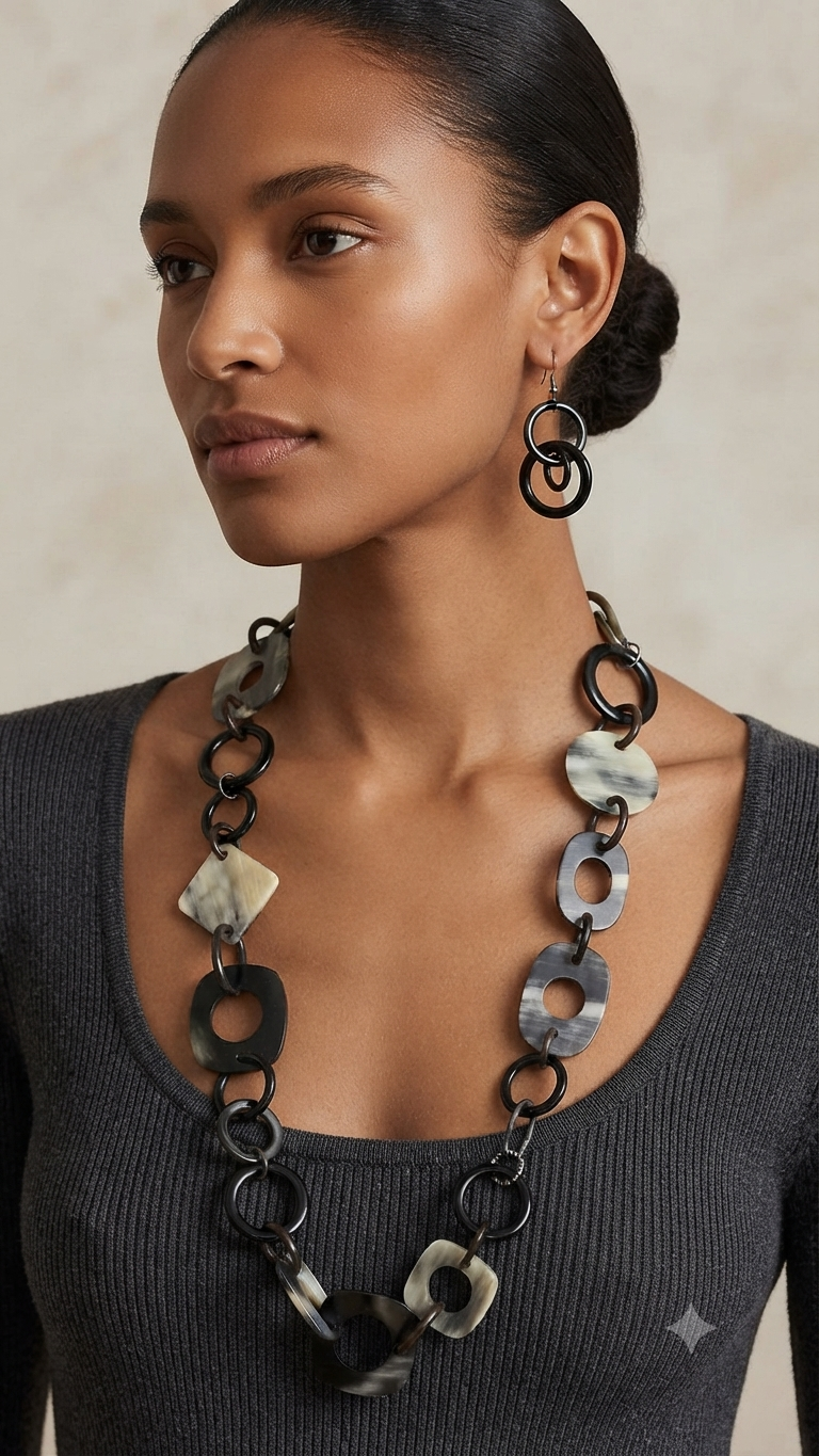 Natural Material Statement Necklace