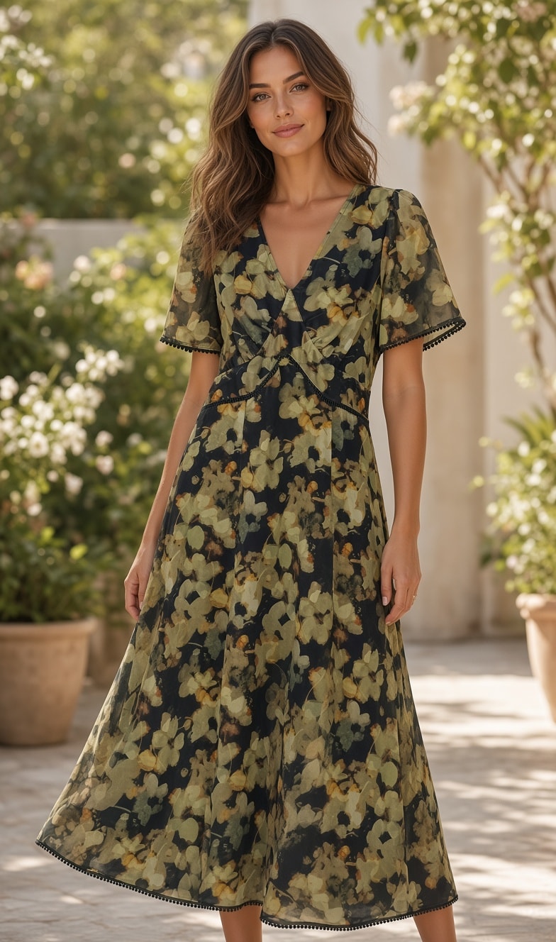 Laura Ashley Alcombe Floral Chiffon Dress