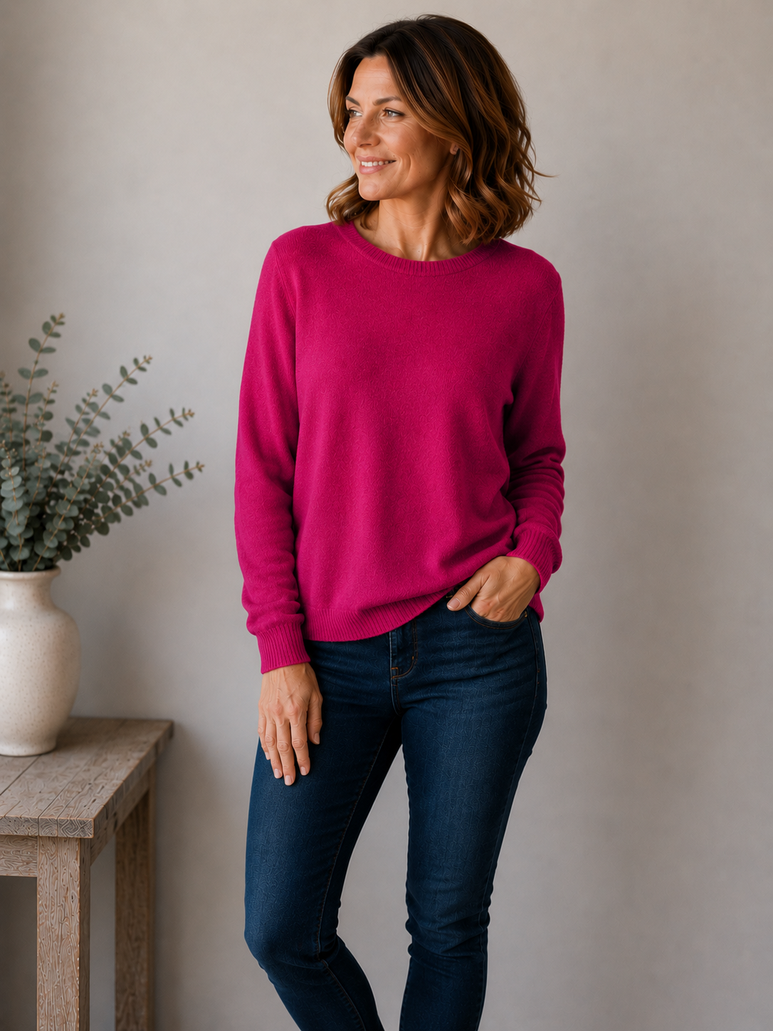 Max Mara Weekend Fuchsia Cotton Pullover