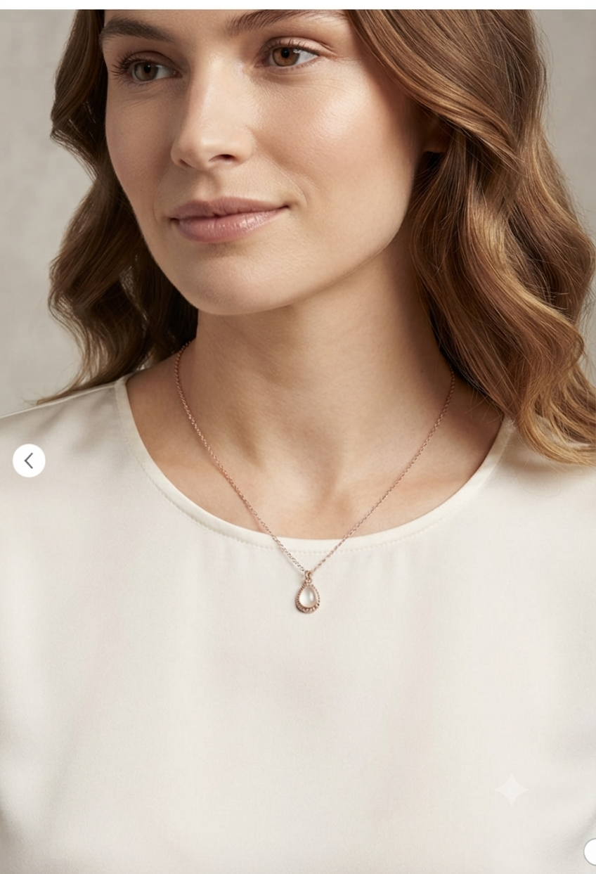 Rose Gold Teardrop Necklace